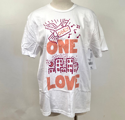 Obey Women's T-Shirt One Love White Size M NWT Shepard Fairey