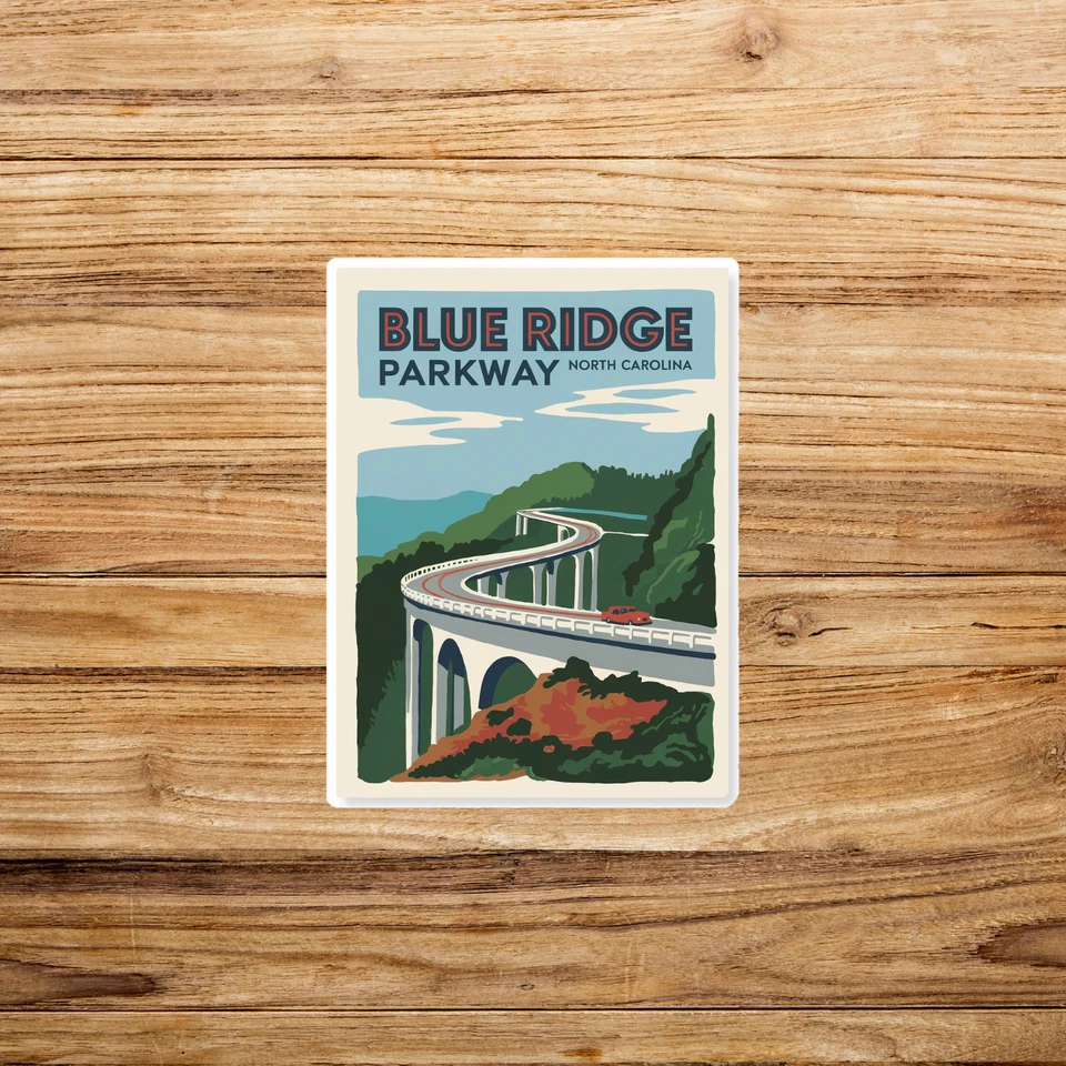 Vintage Blue Ridge Parkway North Carolina Travel sticker Sticker #3109