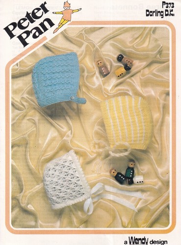 Peter Pan P373 Original Baby Strickanleitung drei Hauben DK