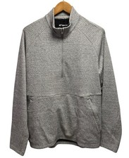 IBKUL Men's Size Medium 1/4 Zip Textured Gray Knit Pullover L/S Golf Sweater euc