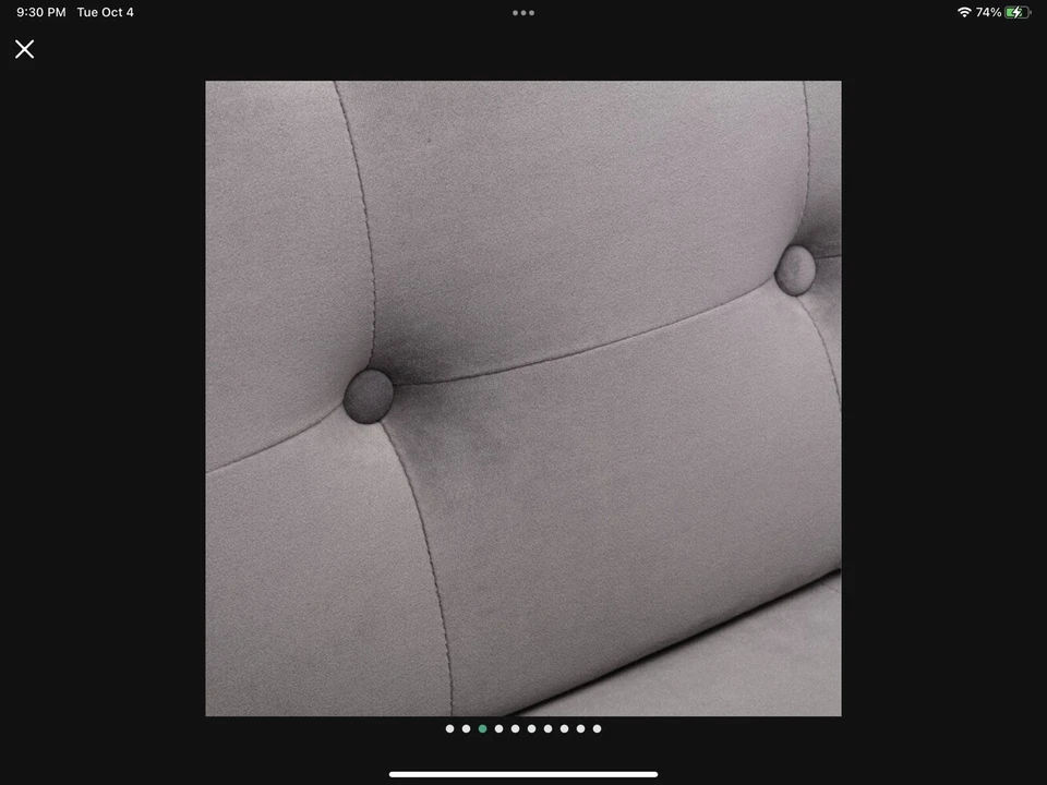 SILLA ACENTO CON TELA DE MICROFIBRA/GAMUZA GRIS Y MARCO METÁLICO DORADO. Foto 4 de 4