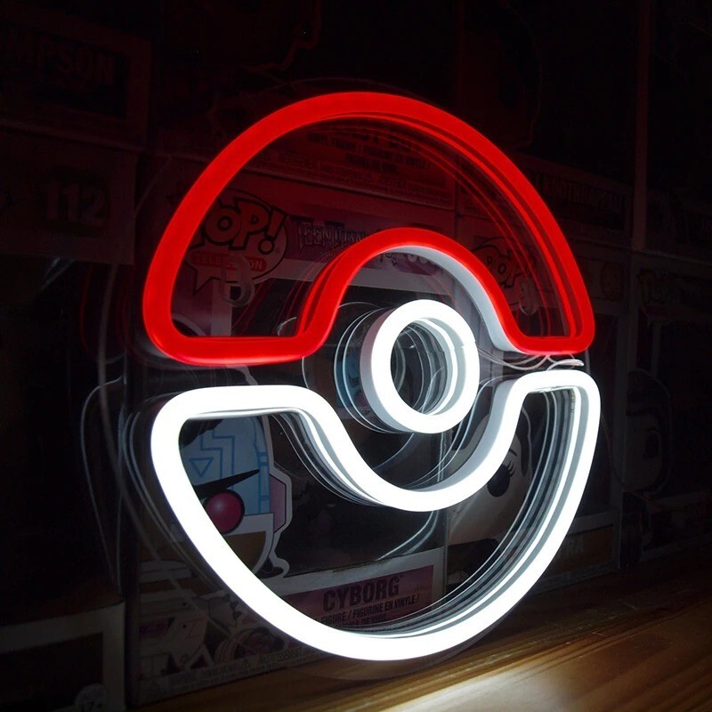 Neon Premium Pokemon TCG Trading Logo Decoration Bulb Wall Lamp