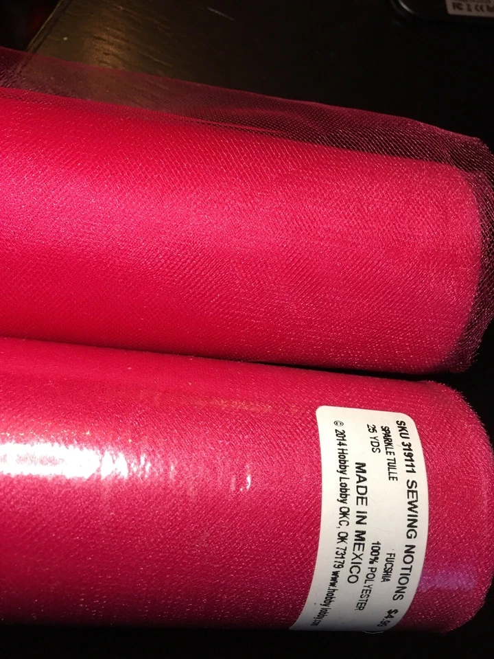 2 Pack Craft Tulle Pink Fuchsia  6"x25 Yards Holiday/Wedding/Craft/Sewing - Image 3 of 3