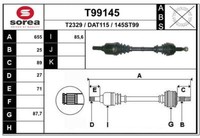 EAI Antriebswelle Gelenkwelle Vorne Links Passend FüR Dacia Duster T99145