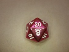 D20 Metal Pink 16mm Polyhedral Die Tabletop RPG Gaming Games Roleplay Dice