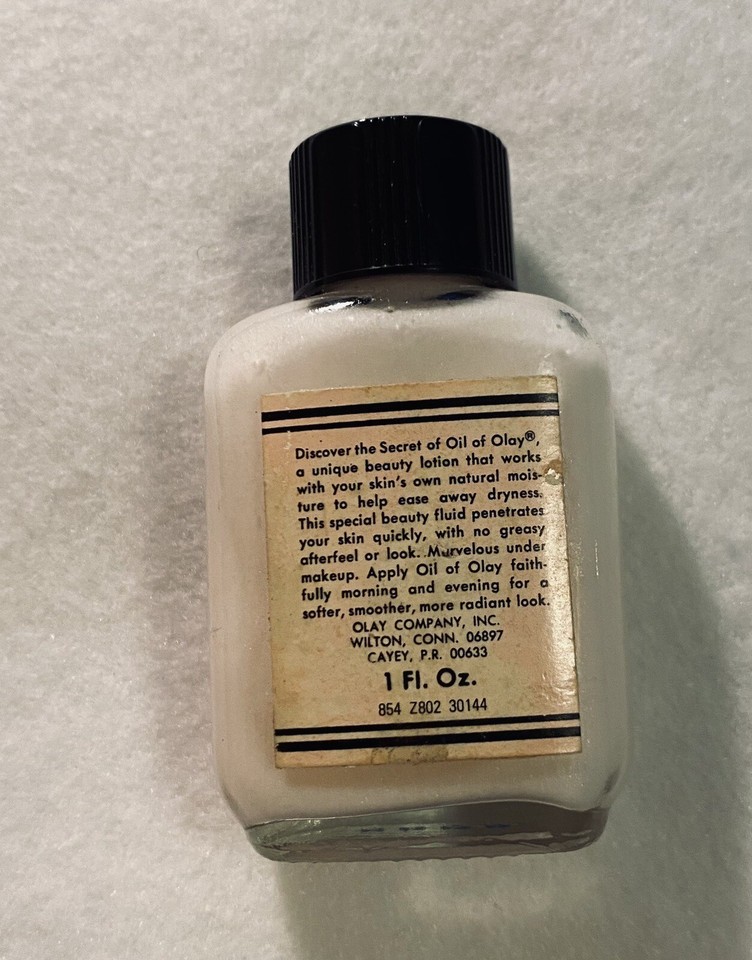 Vintage Original Oil of Olay Beauty Lotion Liquid Fluid 1 oz Glass