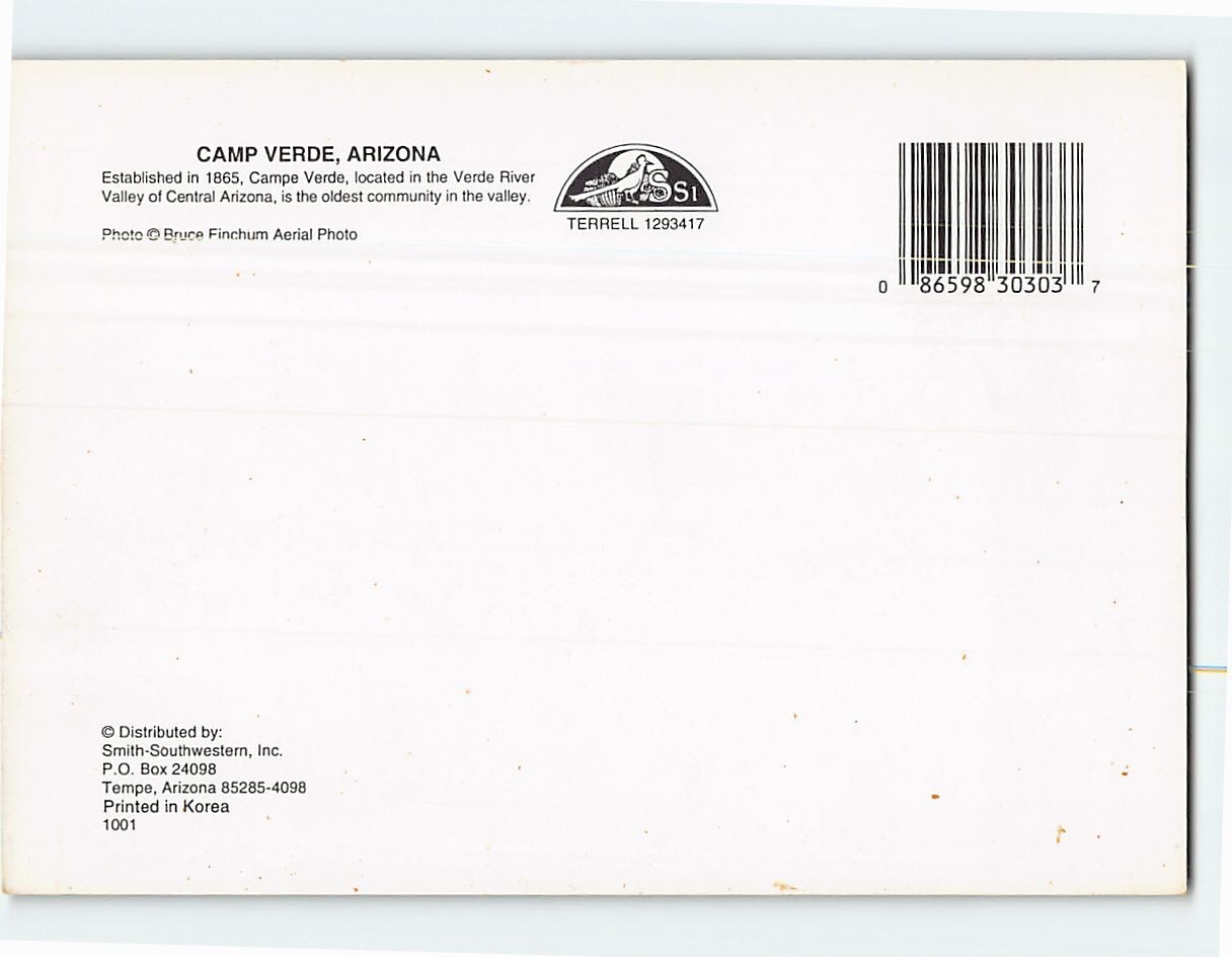 Postcard Aerial View Camp Verde Arizona USA eBay