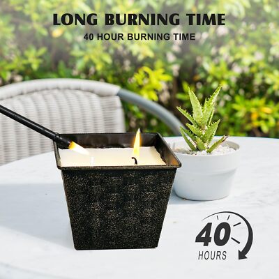 2x Citronella Kerzen Aus Sojawachs - 100h Brenndauer Für Garten & Camping