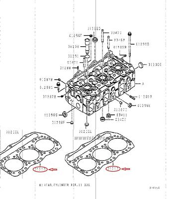 リ FUSO SUPER GREAT TRUCK FU510UZ HEAD GASKET SET OF X2 PCS ME121234