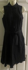 Ann Taylor Loft  Black Solid Dress Sleeveless A Line Size 6