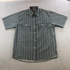 vtg gotcha shirt mens L gray vertical stripes made in USA beach surf 80's 90's