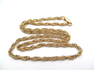 Vintage Gold Tone 4.7mm Wide Rope Twist Chain Necklace 23 Inch | eBay