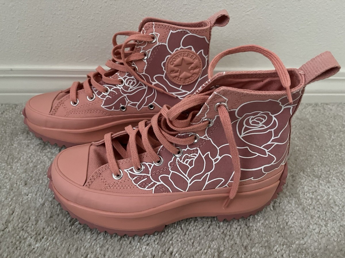 【 K 】 Converse Natasha Cloud x Run Star Hike Inspired Floral - Pink