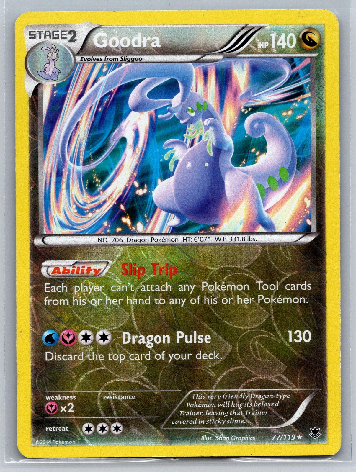 Goodra 77/119 Reverse Holo Rare Pokemon XY: Phantom Forces LP/EX