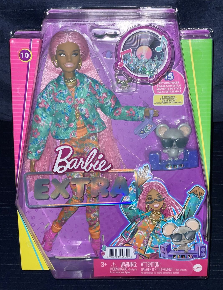 Pink Hair Barbie Extra #10 With DJ Mouse Pet & Accessories | eBay