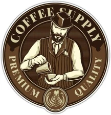 Coffee Supply Barista Premium Quality Late Car Bumper Window Sticker Decal 4.6"