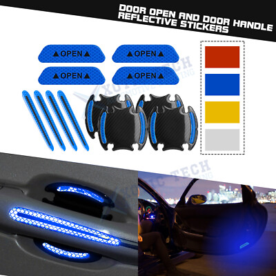 Door Open Handle Safety Warning Reflective Decor Tape For Mazda 3 6 CX-5 CX-30