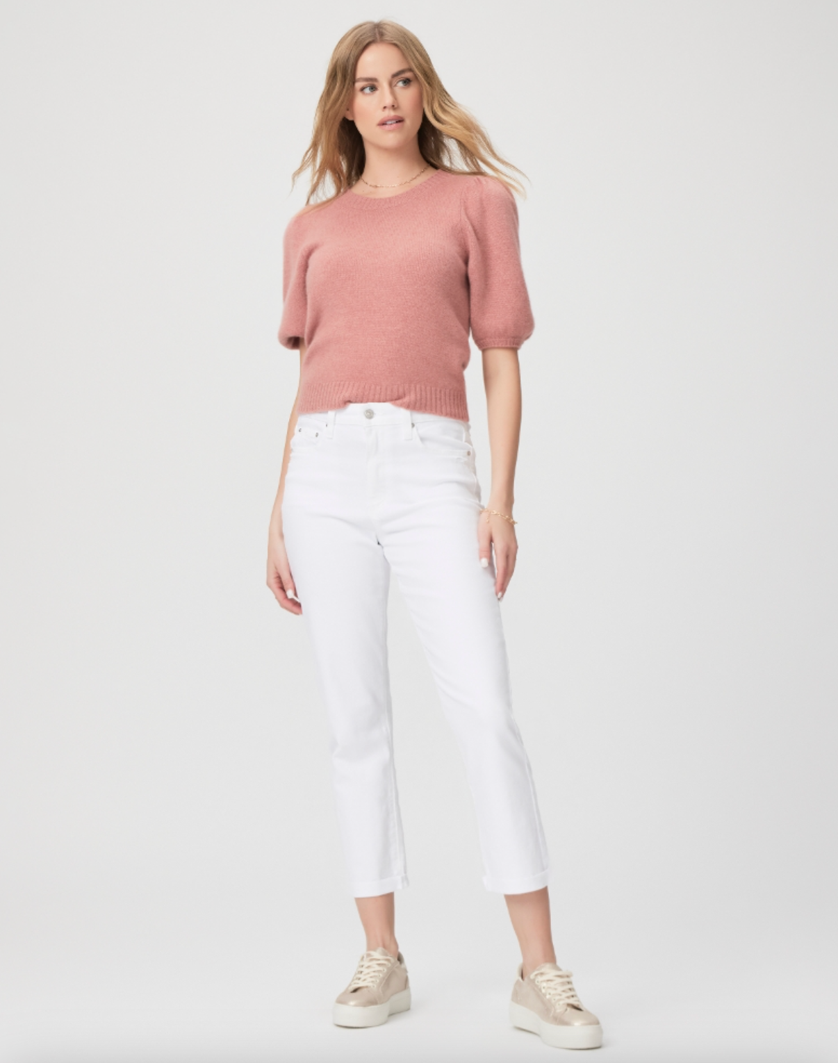 NwT PAIGE White noise cotton stretch High Rise Brigette slim JEANS Pants size 31