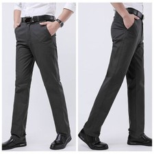 Mens Trousers Formal Dress Pants Cotton Blend Business Suit Straight Leg New