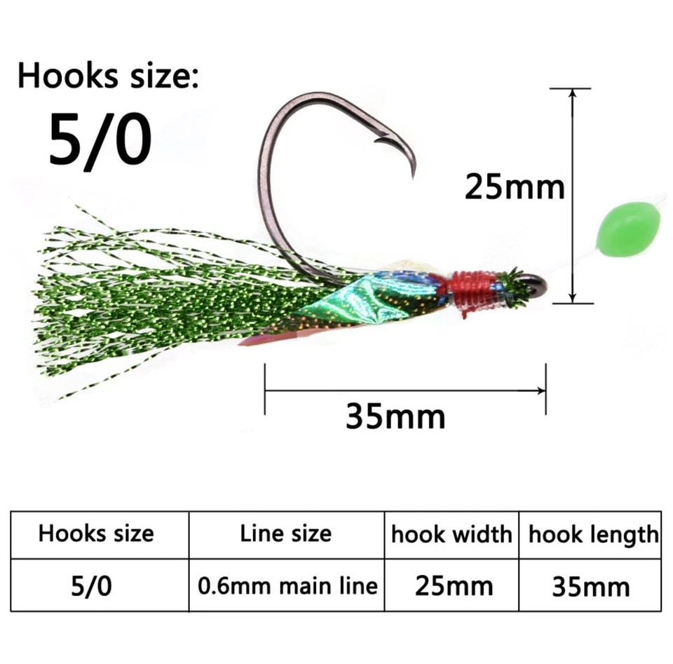 Snapper Snatchers Flasher Circle Hook Fishing Rigs Lumo Strikers 3/0 4/0 5/0 6/0 - image 2 of 4