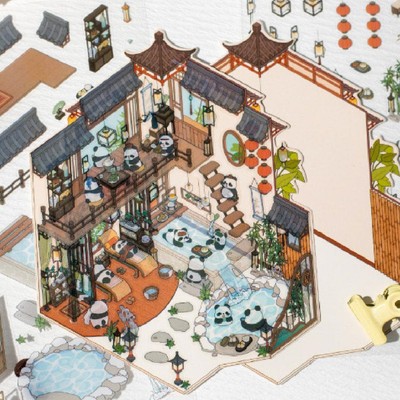 House Stickers Creative Miniature Scenes Visual 3D Stacking Three dimension 