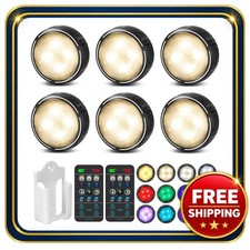 Puck Lights 6 Pack with Remote RGB Colors and White Tones Battery-Operated