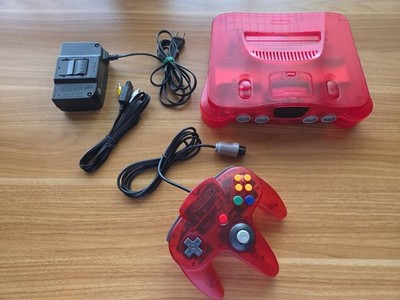 N64 Nintendo 64 clear Red Funtastic Console Re-Shelled Region Free