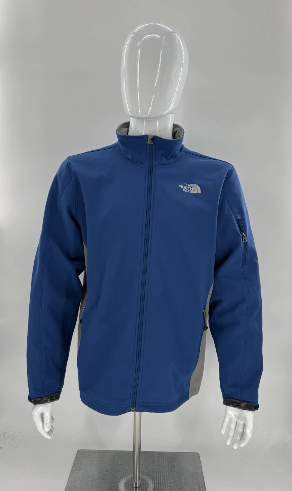 Mens The North Face Blue Apex Full Zip Soft Shell Jacket Size Medium