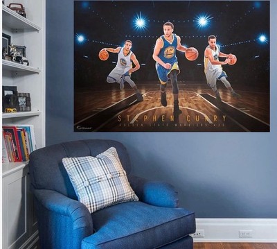 Fathead Stephen Curry Golden State Warriors #30 Horizontal Multicolor Poster