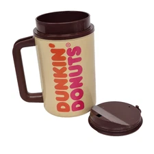 Vintage 1980’s Dunkin Donuts Giant Coffee Travel Mug Plastic Thermo Whirley
