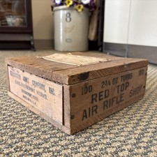 Vintage Remington Red Top Air Rifle Shot Wooden Crate Pritzlaff Milwaukee WI Box