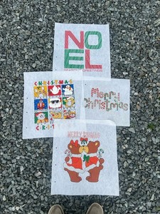 Lot 4 Vintage Christmas Iron On Heat Transfers Noel Bears Candy Cane Critters