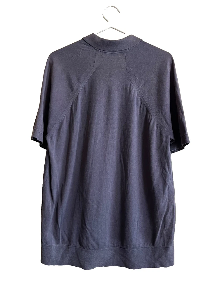 UNIQLO Jil Sander Plus J Silk Cotton Knit Polo Shirt Gray L Short Sleeve +J - Bild 2 von 4