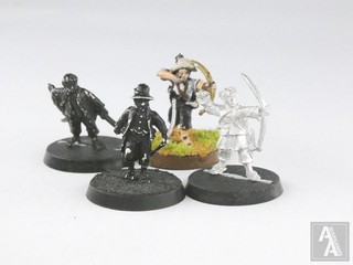 (2702) 4x Hobbit Archers Metal Shire Lord Of The Rings Hobbit Middle Earth