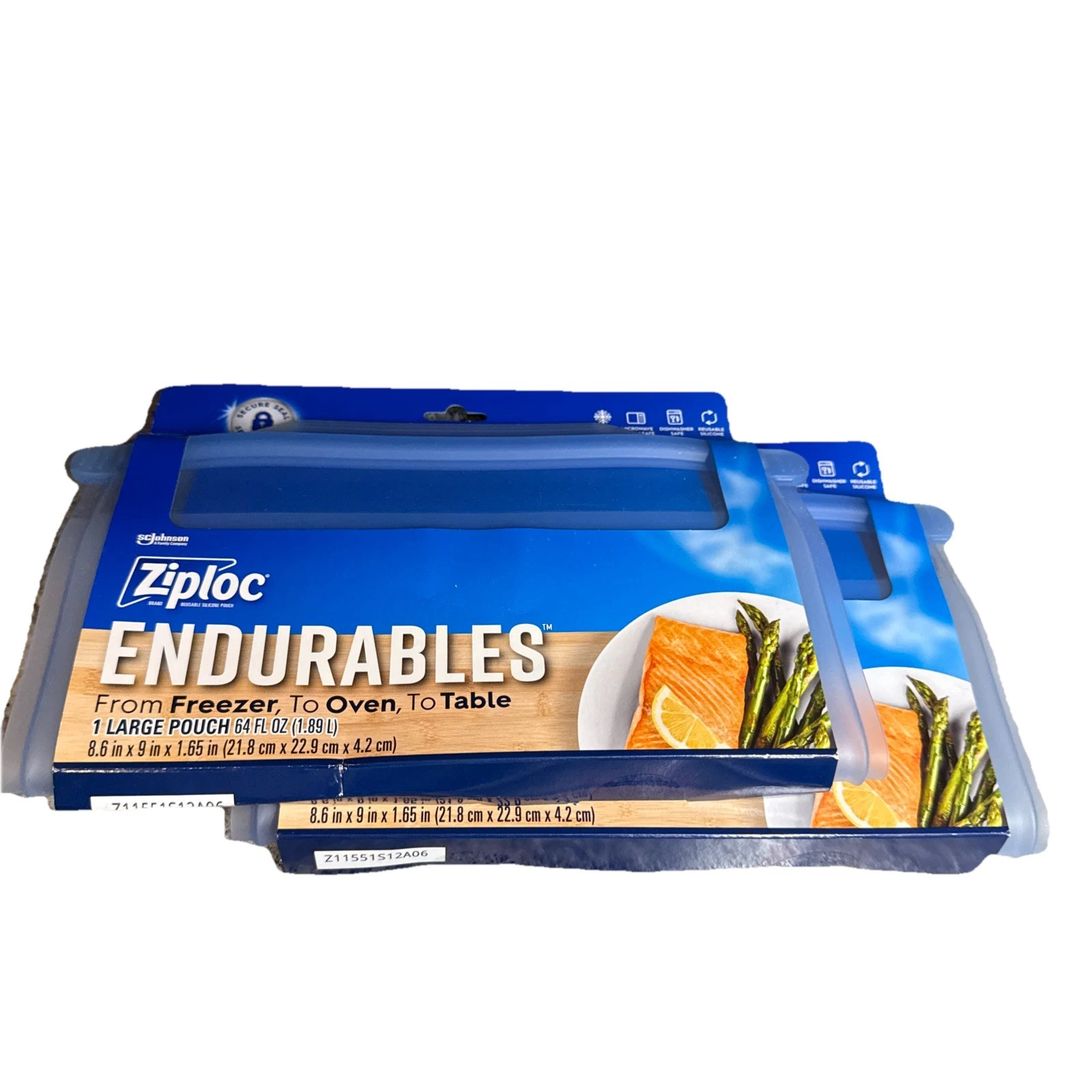 Set of 2 Ziploc Endurables Reusable Silcone Food Storeage Pouch -LG (64 fl oz)
Opens in a new window