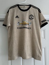 adidas Manchester United Soccer Jersey Beige Black Men’s Size L