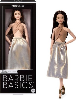 BARBIE Signature Basics Model 06 Doll Wavy Brunette Hair Posable Goddess JJX25