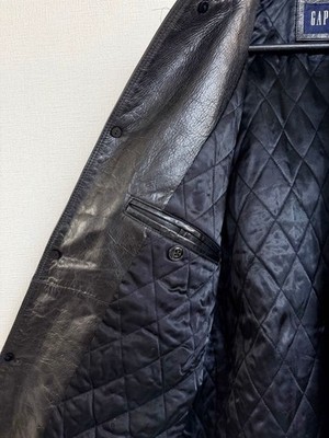 90s GAP Leather Car Coat S Black | eBay