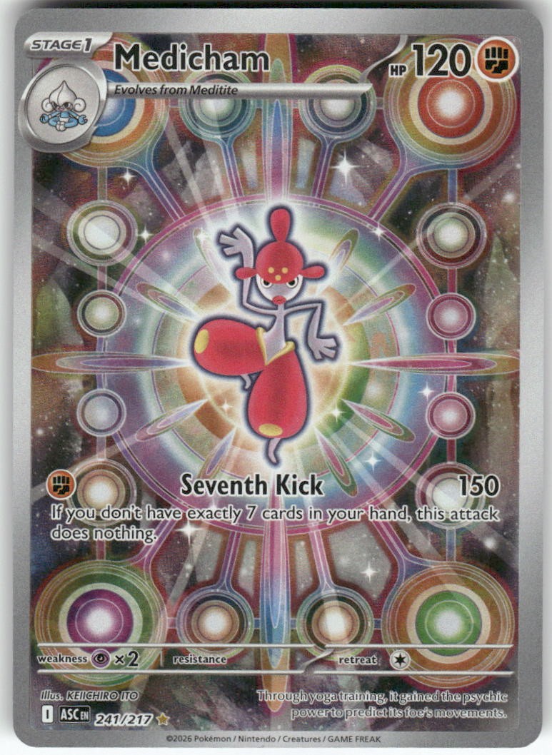 Medicham 241/217 Illustration Rare Ascended Heroes Pokemon Holo Near Mint