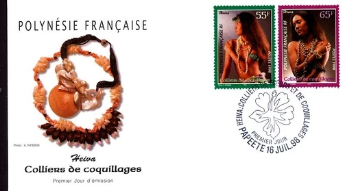 FLOWERS AND SHELLS GARLANDS 1998 FRENCH POLYNESIA 2 FDC