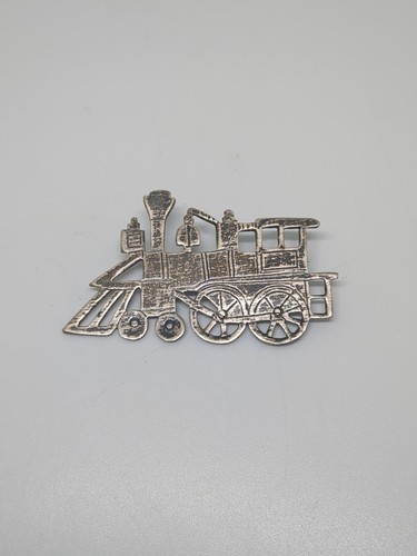 Vintage Sterling Silver 925 Train Steam Engine Brooch