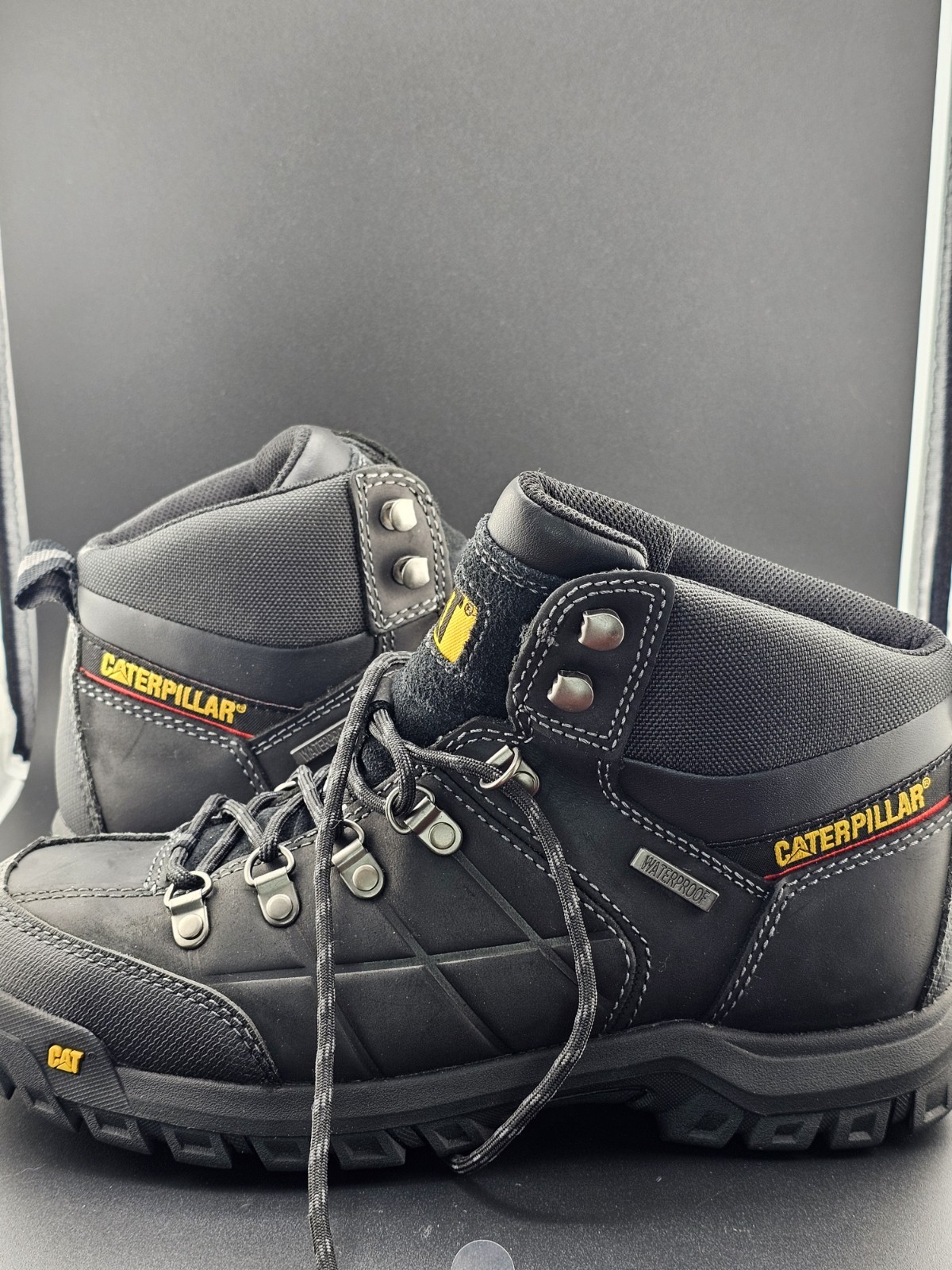 Cat Men's Threshold Black Steel Toe Work Boots New 90936 image 5