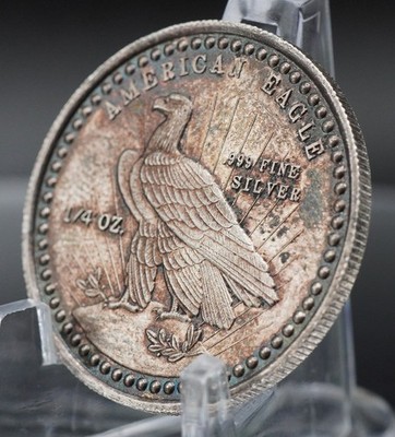 1981 World Wide Mint American Eagle TONED 1/4oz 999 FINE Silver