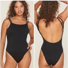NWT Andie Rockaway One Piece Low Back Swimsuit Removable Pads XS Black 3299
