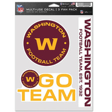 Washington Football Multi Use Decal / Sticker Sheet - 3 Fan Pack Free Shipping