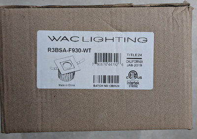 WAC Lighting R3BSA-S930-WT Oculux 3.5'' LED Square Adjustable Trim Light 3000K