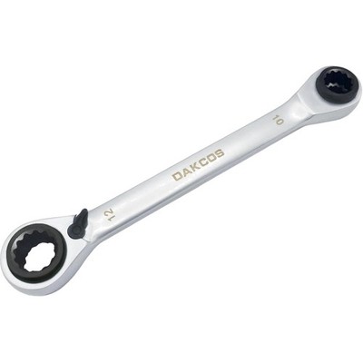 4-in-1 Reversible Ratchet Wrench 8 x 10 - 12 x 13 mm Double Ratchet Ring Span...