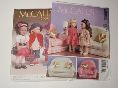 Lot 2 McCalls 18  Doll Clothes Patterns : M6853 & M6764 UNCUT