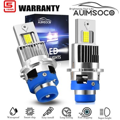 LED Headlight Super Bright White Light Kit Bulbs 6500K Plug&Play D4R D4S D4C D4H