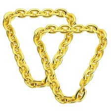 Plastic Hip Hop Chain Necklace 2Pcs 90cm 35" Men's Chunky Fake Chain Gold
